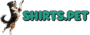 Shirts.pet shops logo. Dog jumping happily.