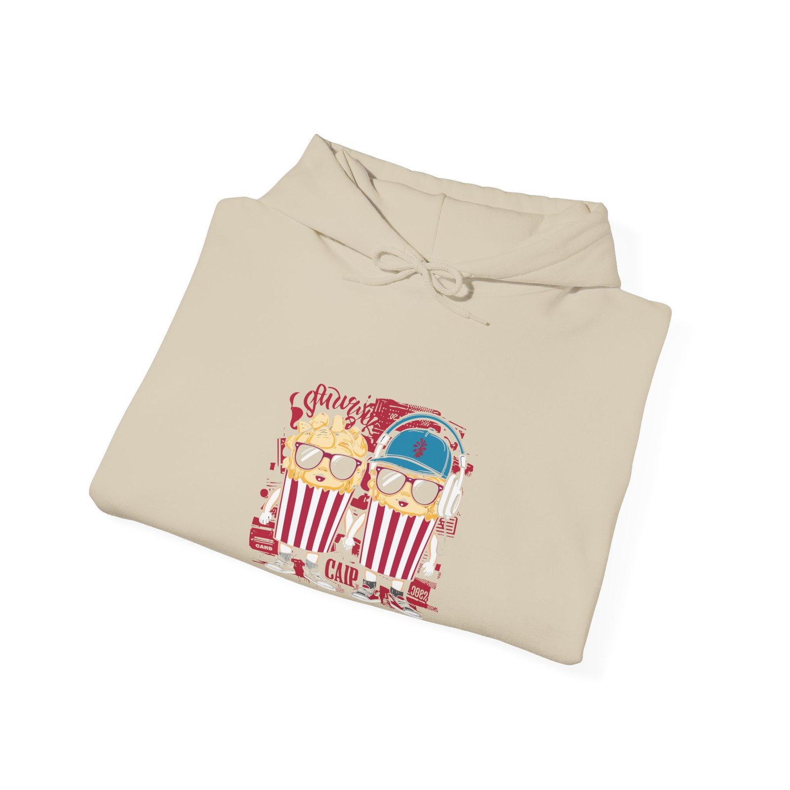 Popcorn Movie Night Cats Cozy Cinema Illustration - Hoodie - Image 8