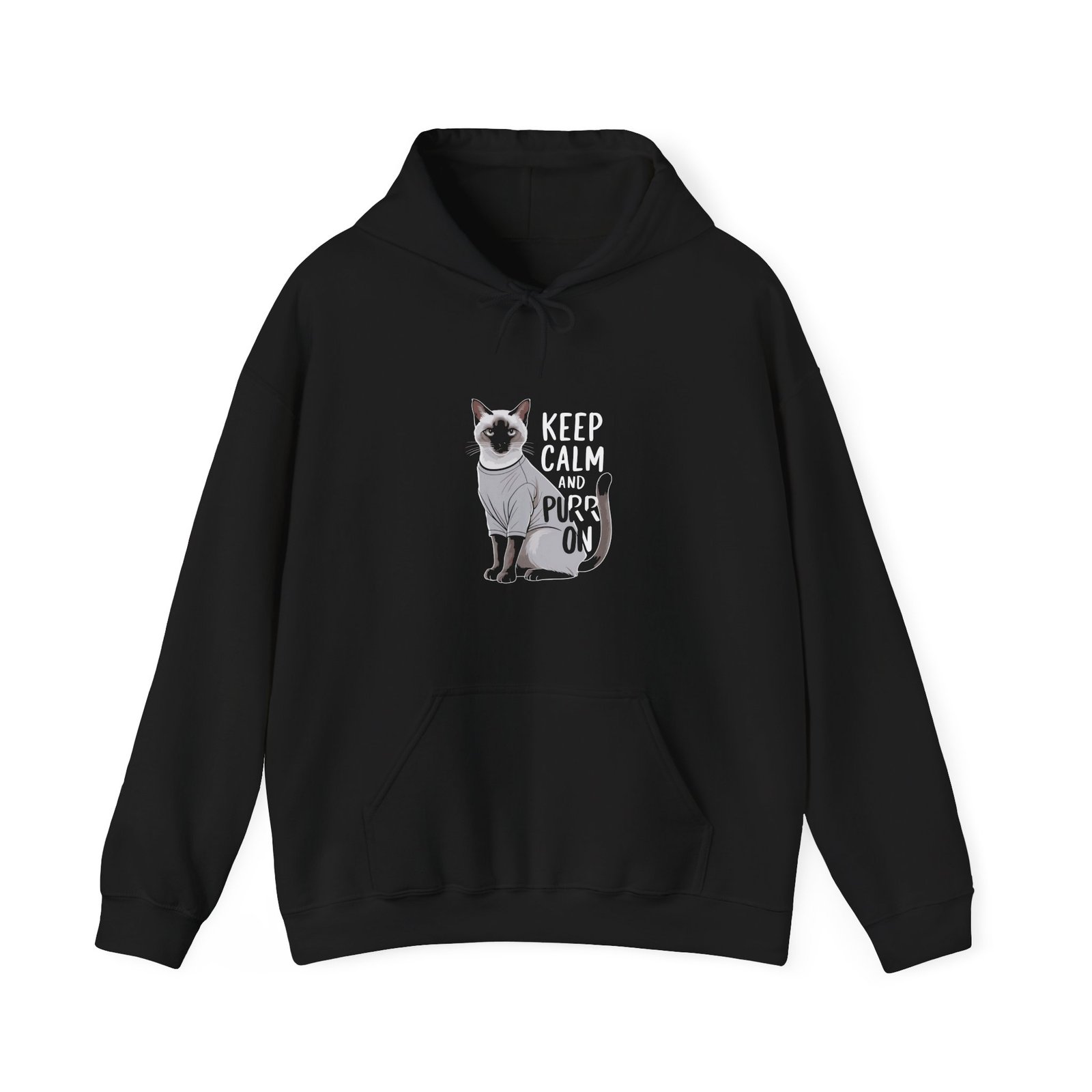 Keep Calm And Purr On Cat Inspiration Design - Hoodie