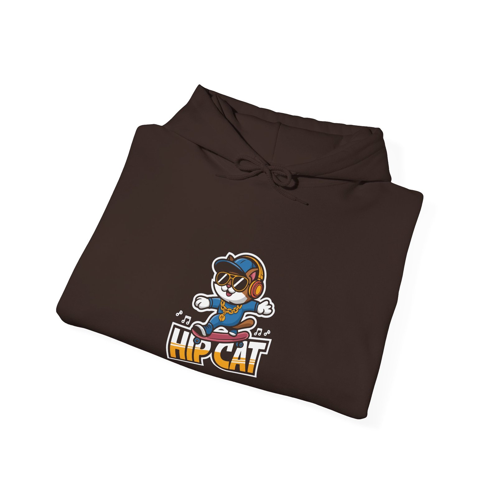 Hip Cat Wearing Stylish Headphones Graphic Design - Hoodie - Image 8