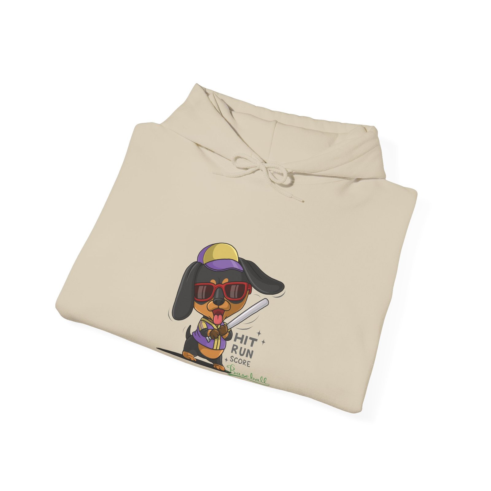 Playful Baseball Dog Hit and Run Graphic - Hoodie - Image 8