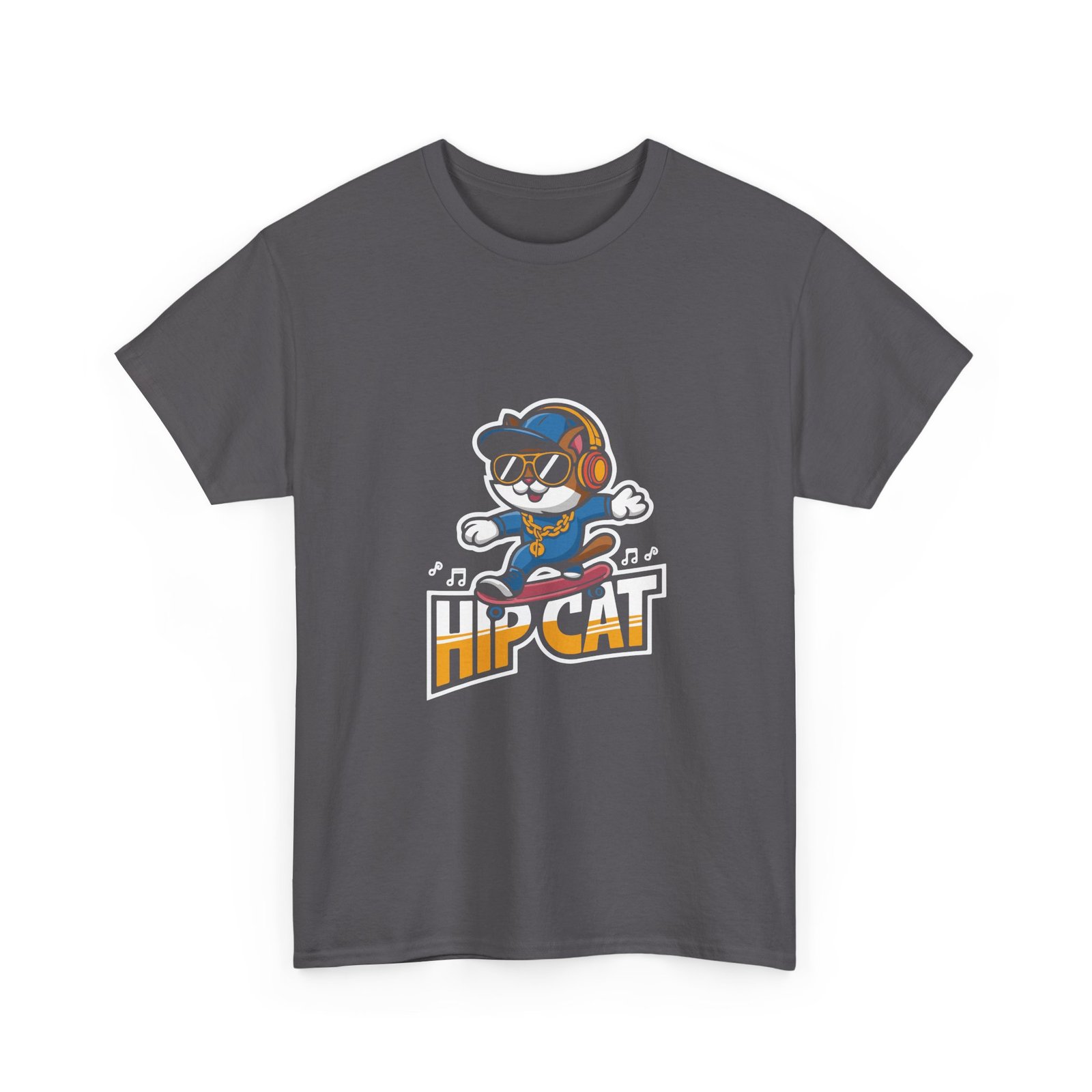 Hip Cat Wearing Stylish Headphones Graphic Design - T-shirt - Image 7