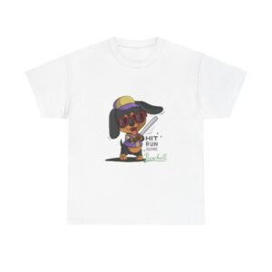 Playful Baseball Dog Hit and Run Graphic - T-shirt