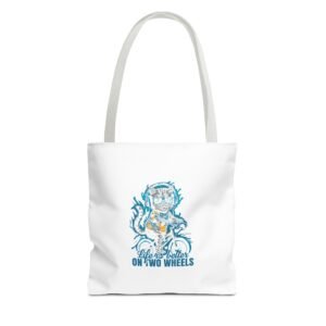 Life Is Better On Two Wheels Cat Illustration Design - Tote Bag
