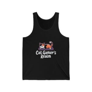 Cat Gamer's Realm Playful Digital Art Design - Tank Top