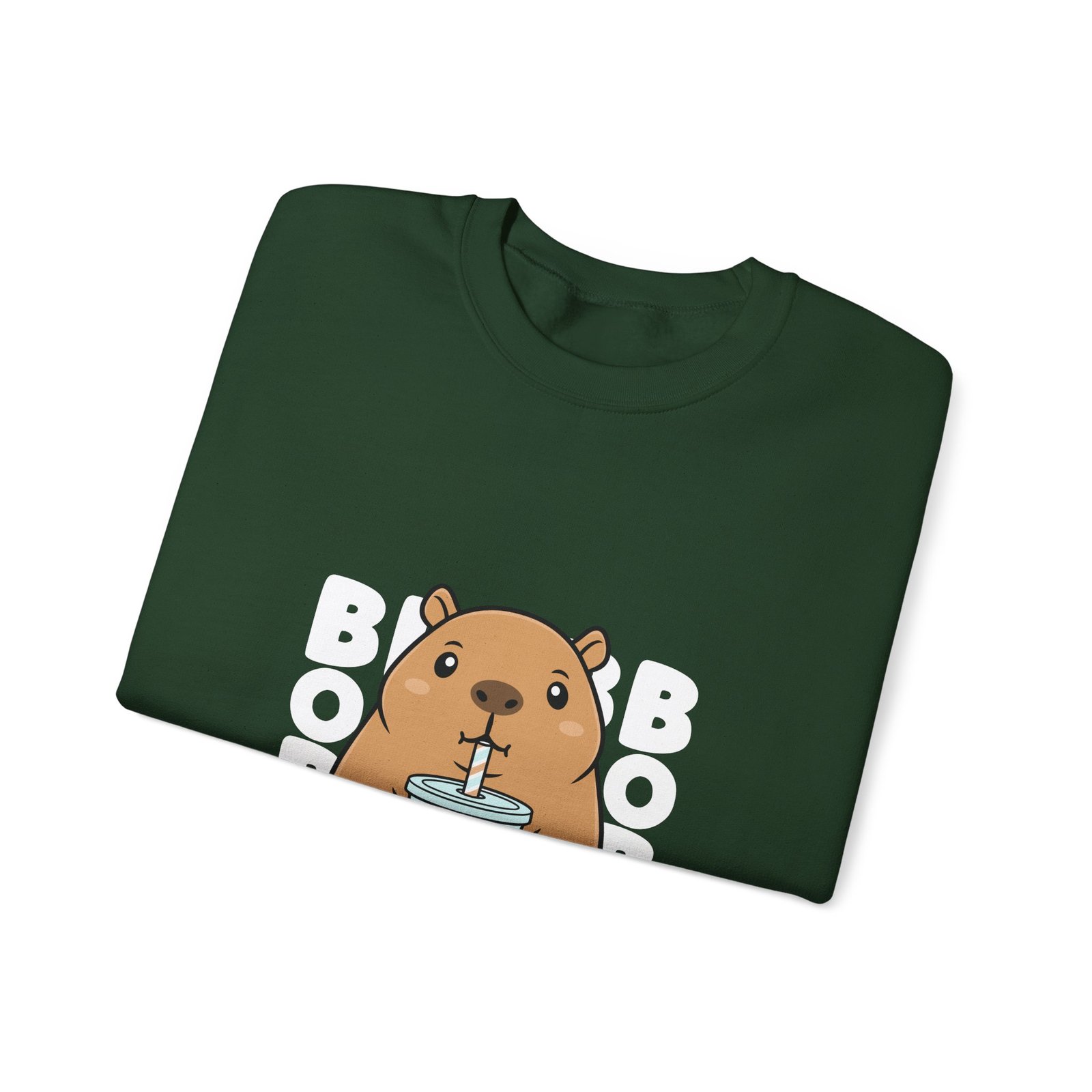 Adorable Cute Capybara Enjoying Refreshing Boba Tea - Sweatshirt - Image 7