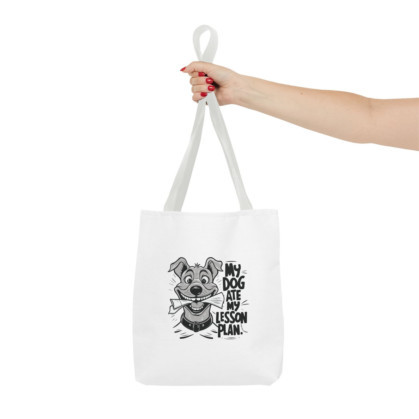 Playful My Dog Ate My Lesson Plan Funny Teacher Design - Tote Bag - Image 4