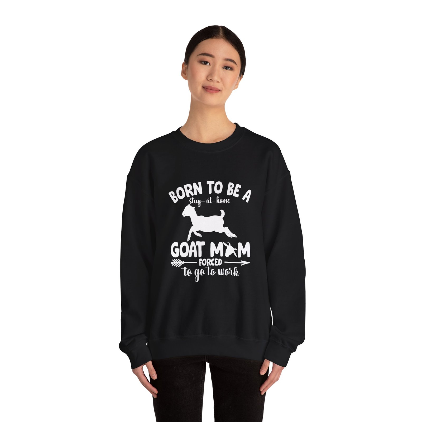 Goat Mom Stay At Home Humor Cute Funny Animal Design - Sweatshirt - Image 4