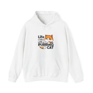 Life Is Better With A Purring Cat Artistic Typography Design - Hoodie