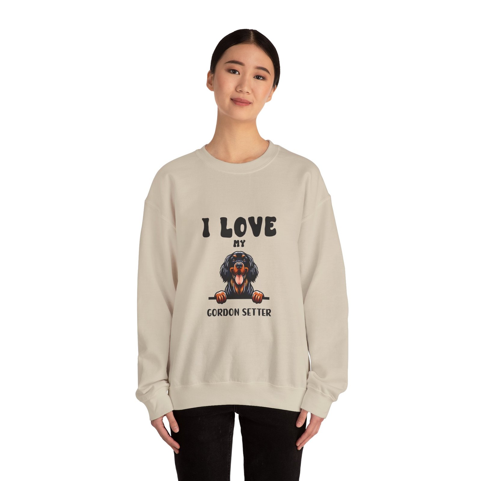 I Love Gordon Setter Heart and Paw Print Design - Sweatshirt - Image 8