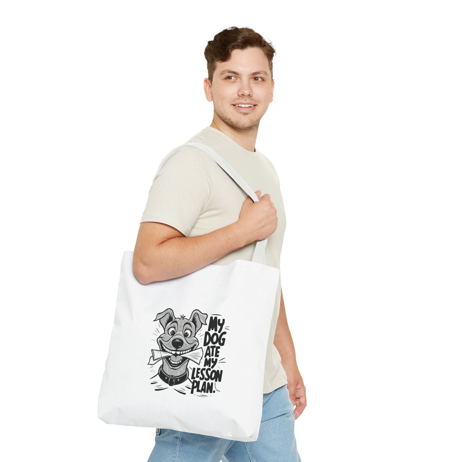 Playful My Dog Ate My Lesson Plan Funny Teacher Design - Tote Bag - Image 11