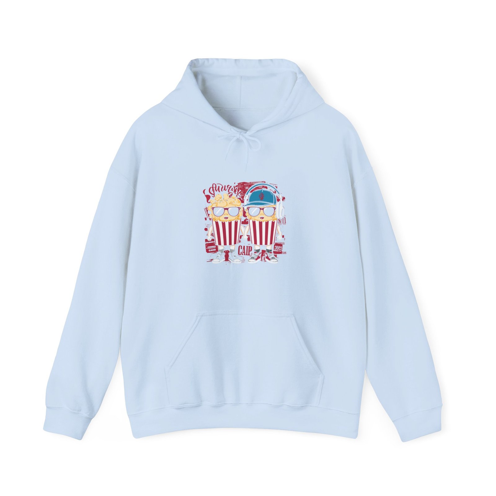 Popcorn Movie Night Cats Cozy Cinema Illustration - Hoodie - Image 9