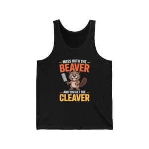 Angry Beaver Holding Meat Cleaver Graphic Design