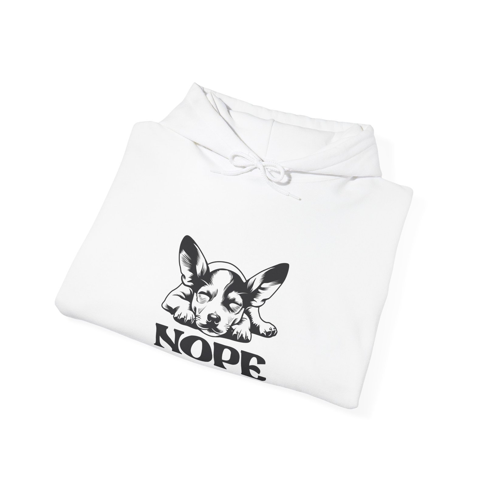 Black and White Puppy Face Minimalist Illustration - Hoodie - Image 4
