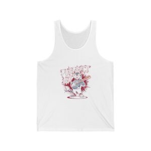 Cute Cartoon Cat Taking a Purrfect Baseball Swing - Tank Top