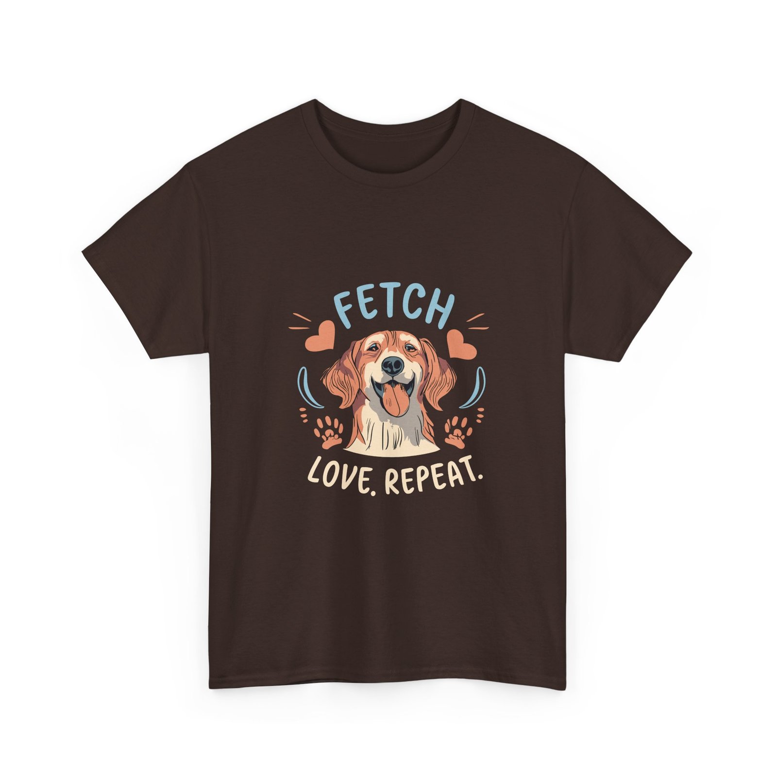 Love Repeat Golden Retriever Heart Paw Graphic - T-shirt - Image 3