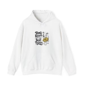 Happiness Kisses Black Dog Cute Puppy Illustration - Hoodie