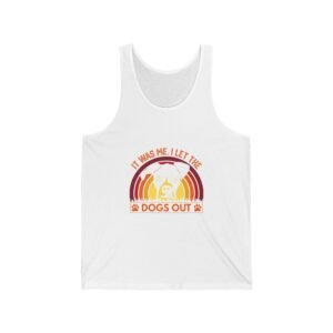 Vintage Style Retro Sunset with Silhouetted Dogs Design - Tank Top