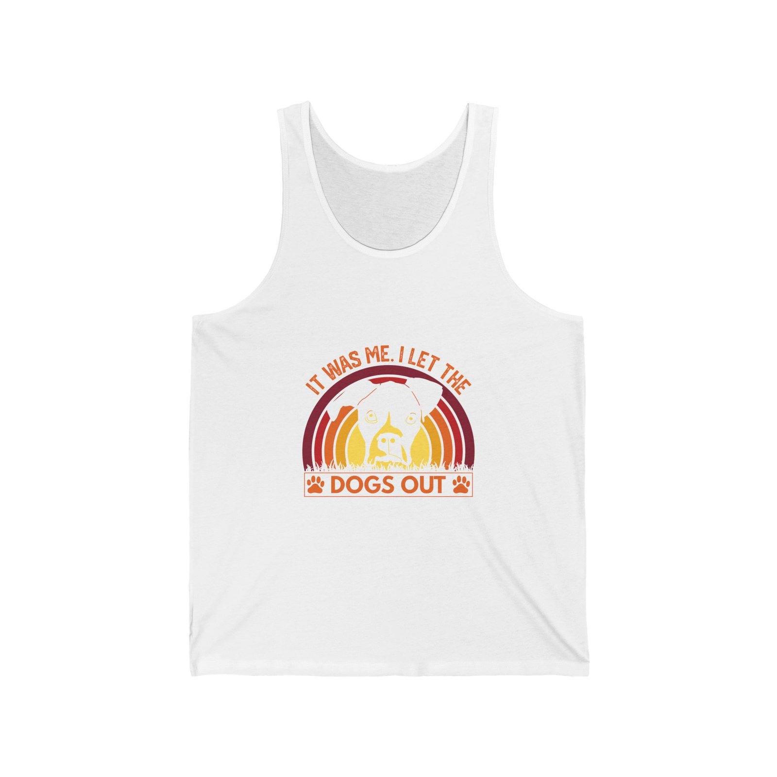 Vintage Style Retro Sunset with Silhouetted Dogs Design - Tank Top