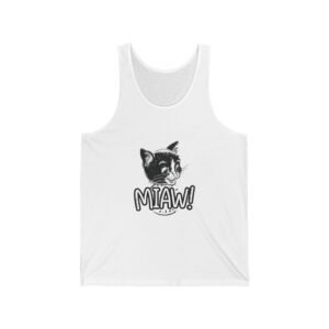Black Cat Meow Playful Cat Illustration - Tank Top