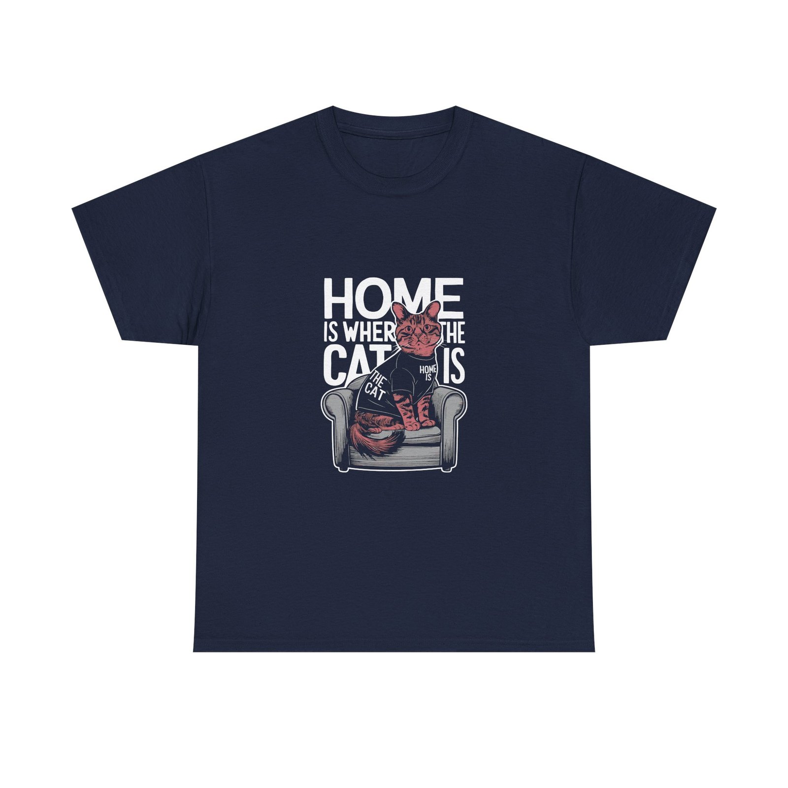 Home Is Where The Cat Is Cozy Cat Lover Graphic - T-shirt - Image 9