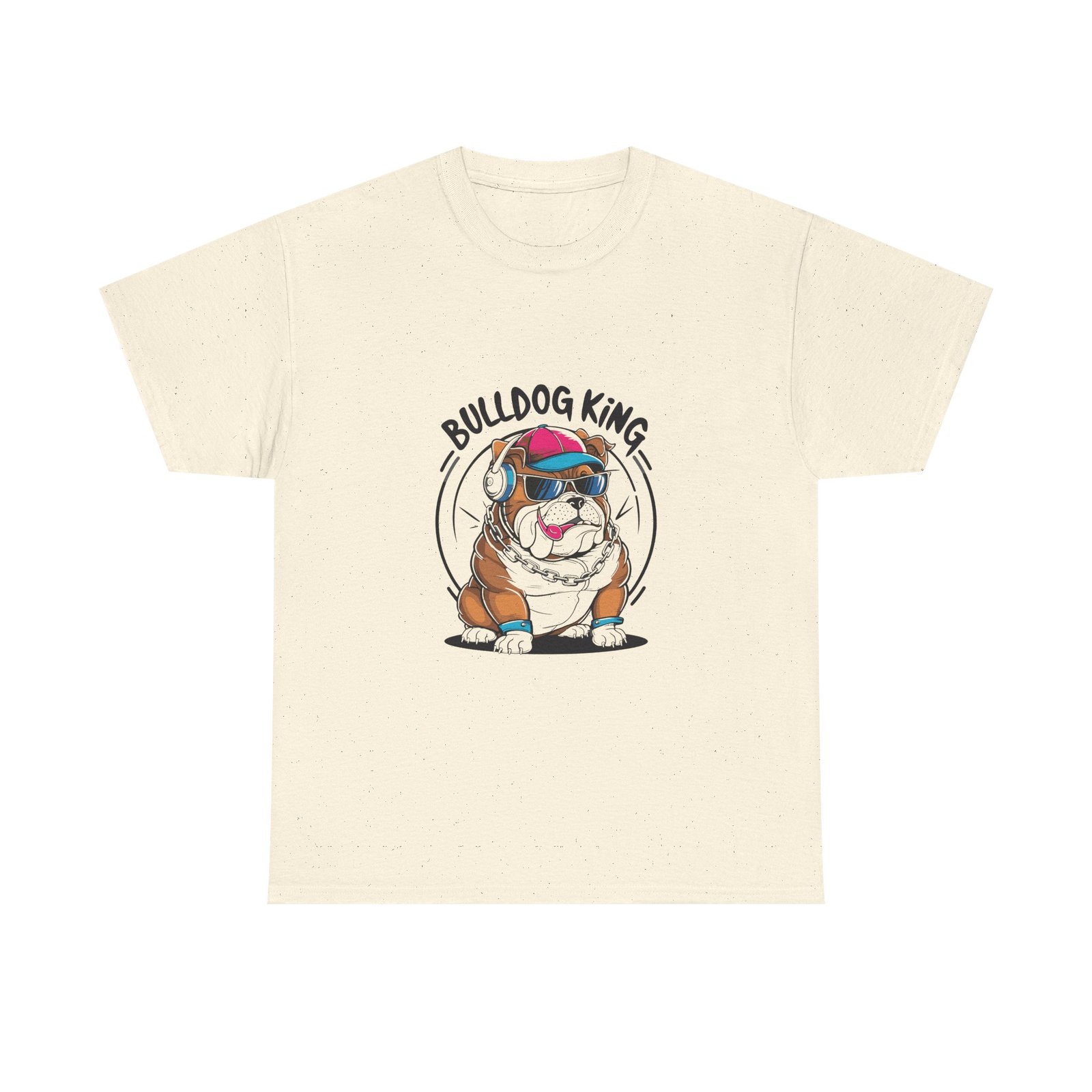 Majestic Bulldog Wearing a Royal King Crown Design - T-shirt - Image 5