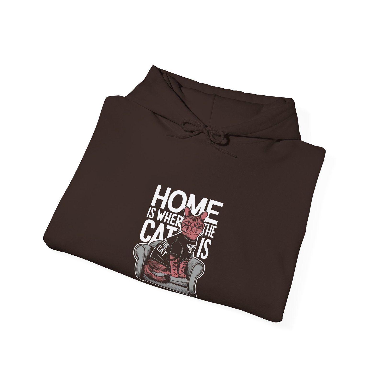 Home Is Where The Cat Is Cozy Cat Lover Graphic - Hoodie - Image 8