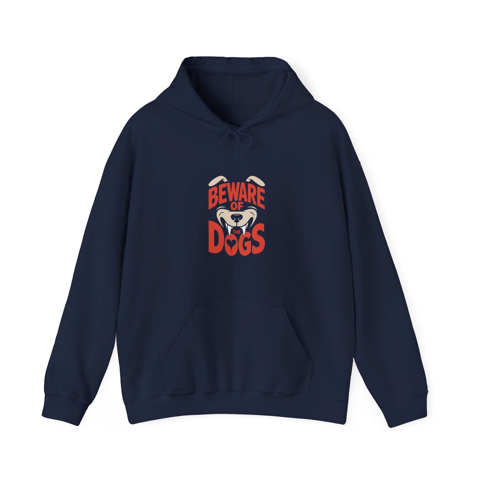 Bold Beware of Dogs Warning Sign with Black Silhouette Design - Hoodie - Image 9