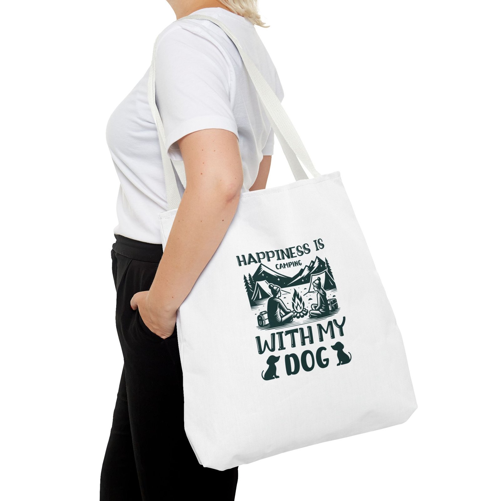 Green Dog Silhouette Graphic with Bold and Clean Lines - Tote Bag - Image 12