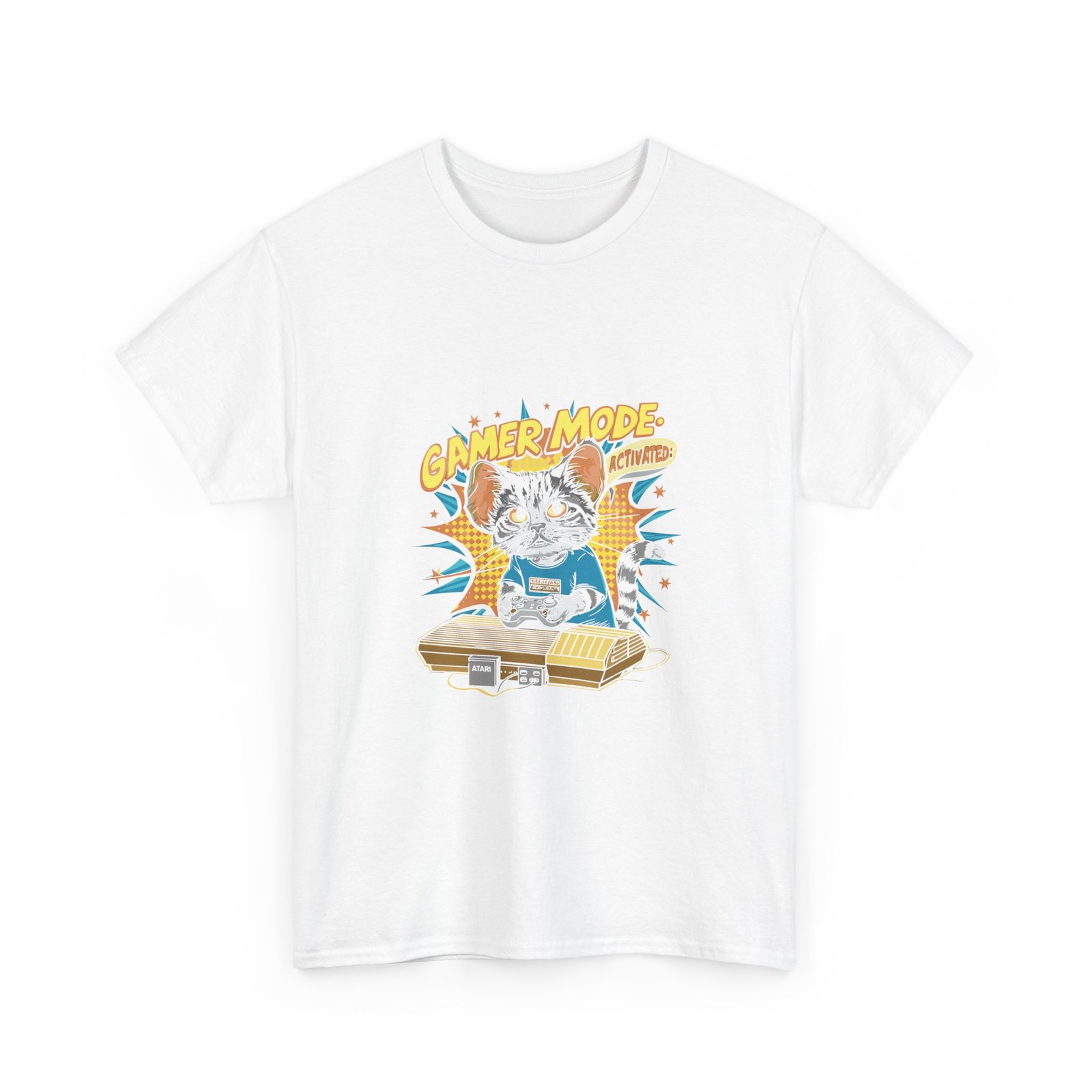 Gamer Mode Keyboard Cat Playing Music Illustration - T-shirt - Image 3