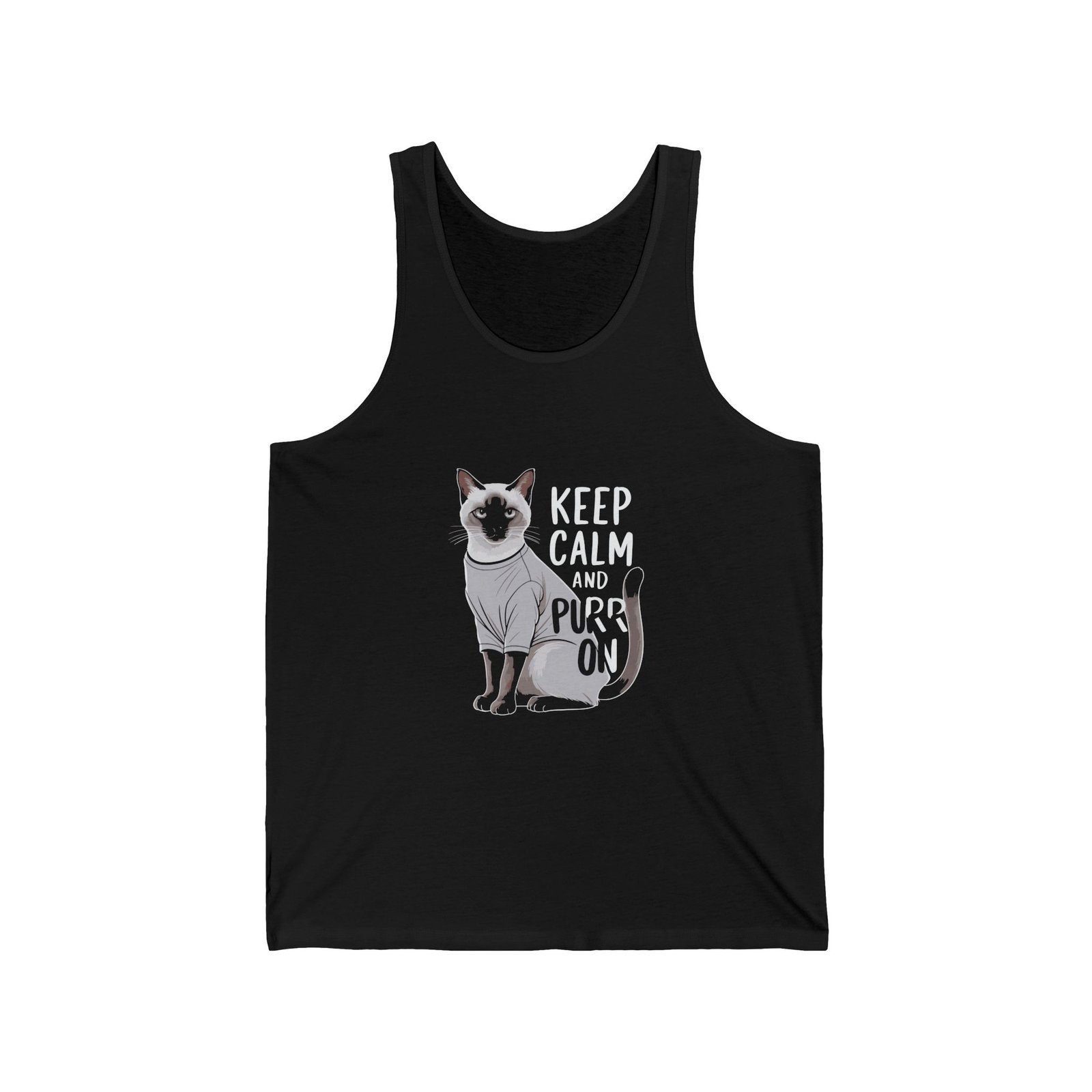 Keep Calm And Purr On Cat Inspiration Design - Tank Top
