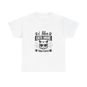 I Like Cats More Bold Typography Design with Cute Cat Graphics - T-shirt