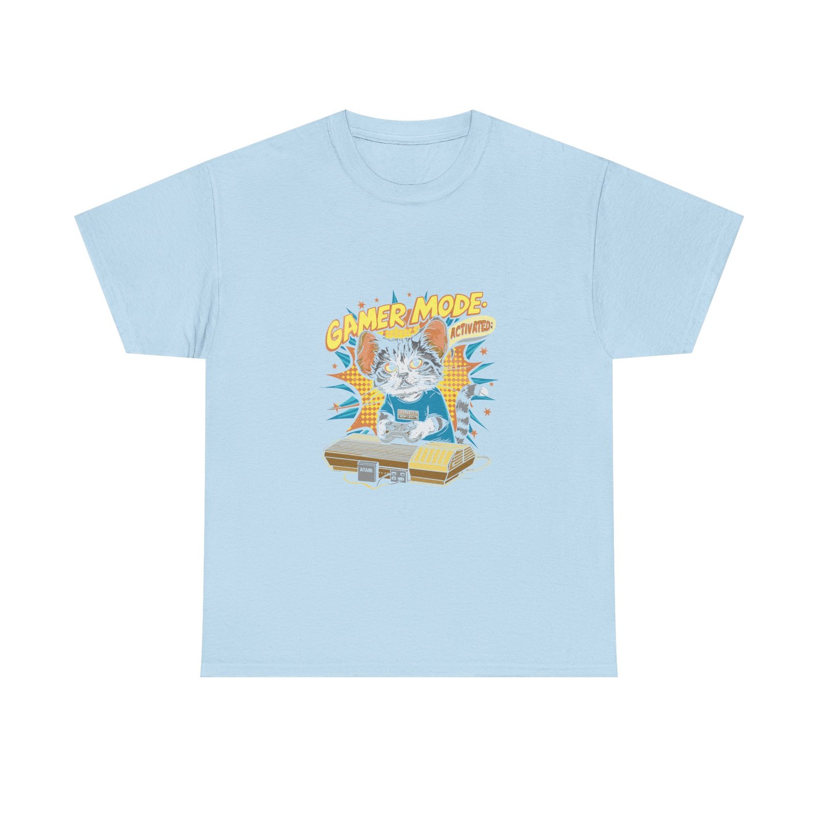 Gamer Mode Keyboard Cat Playing Music Illustration - T-shirt - Image 9