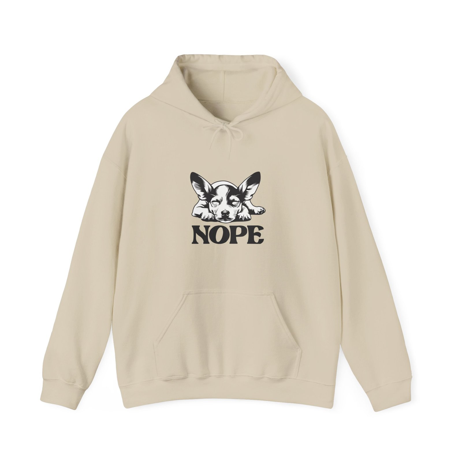 Black and White Puppy Face Minimalist Illustration - Hoodie - Image 5