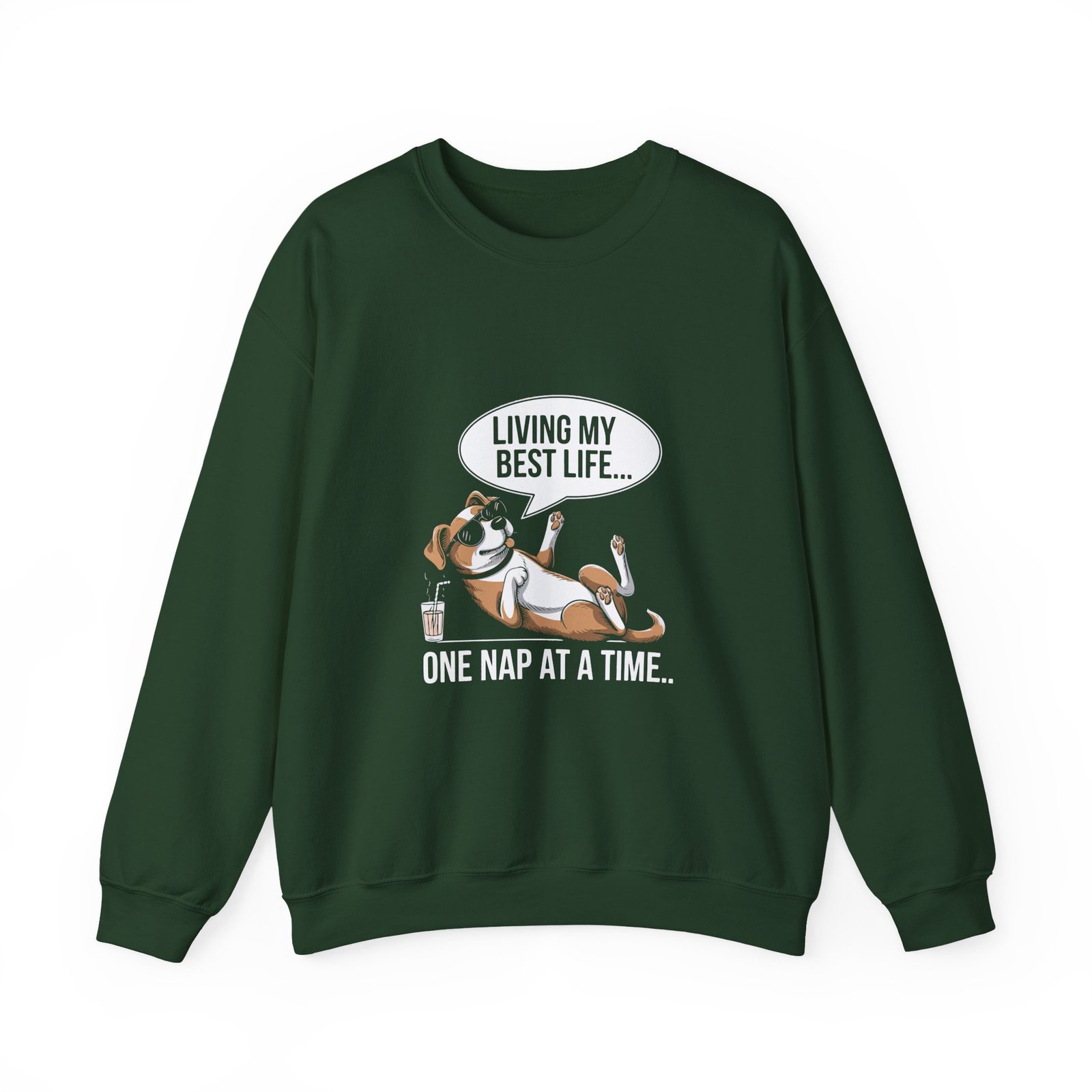 Living My Best Life Dog Fun Cheerful Graphic - Sweatshirt - Image 5
