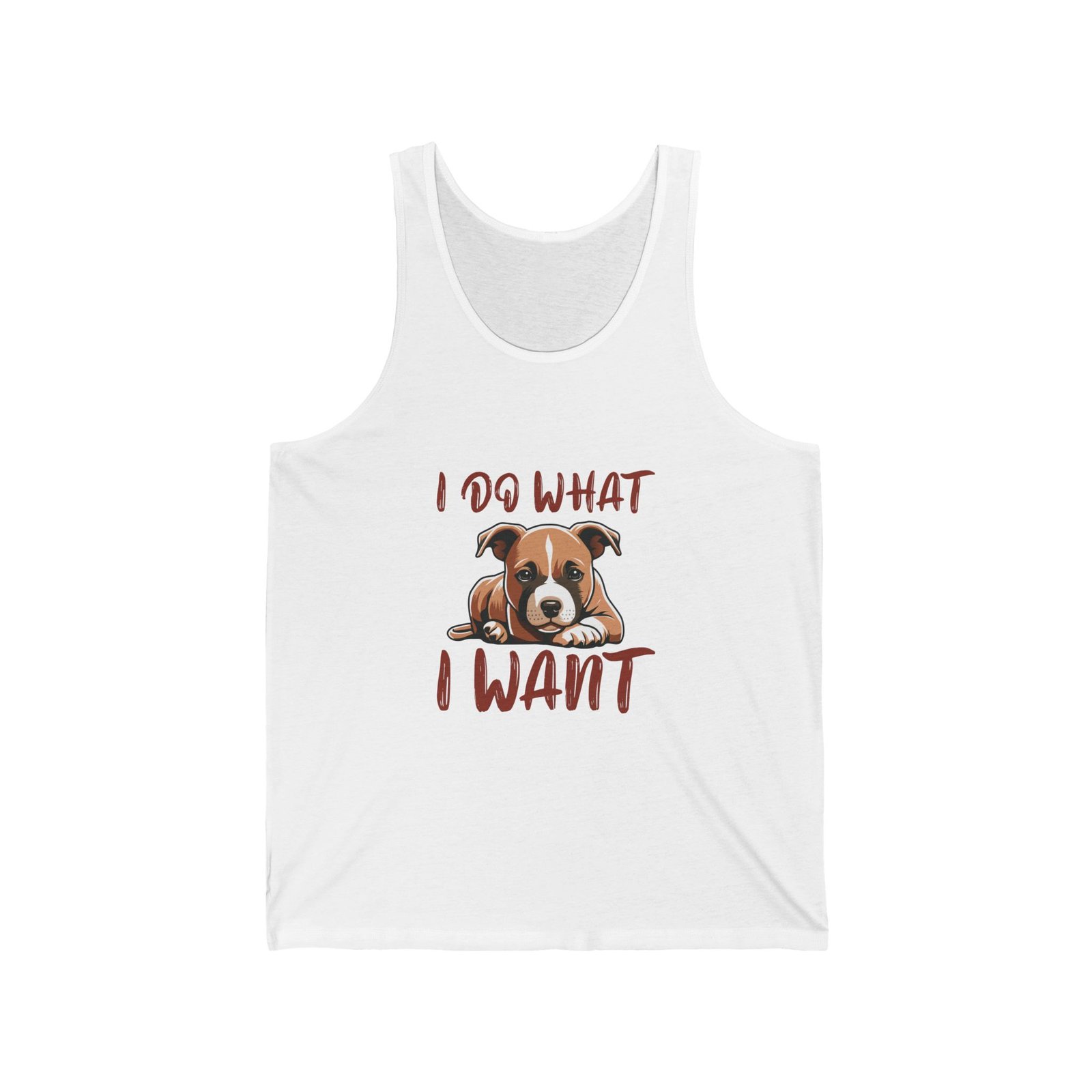 Cute Defiant Puppy with I Do What I Want Quote - Tank Top