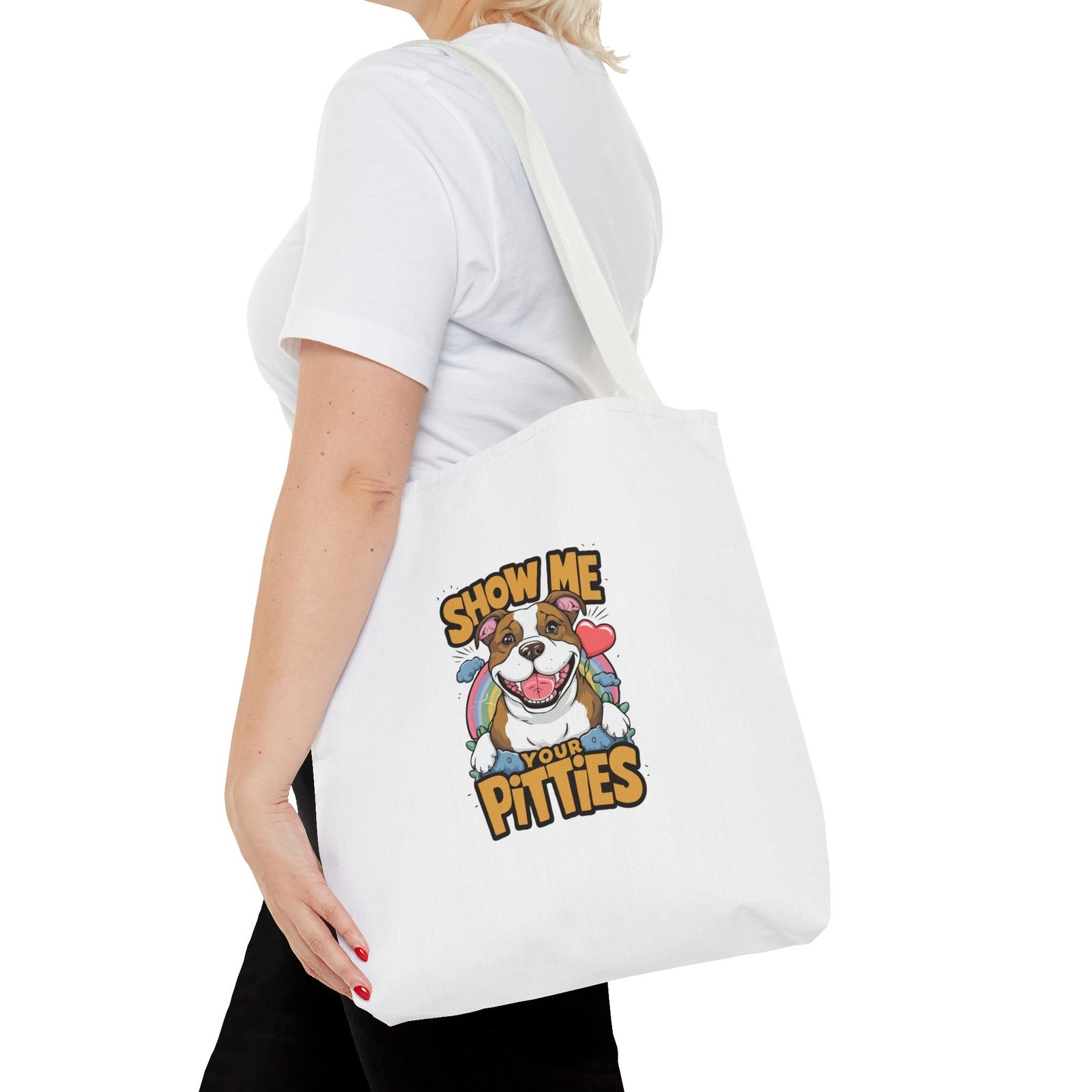 Show Me Your Pitties Cute Pitbull Dog Graphic - Tote Bag - Image 8