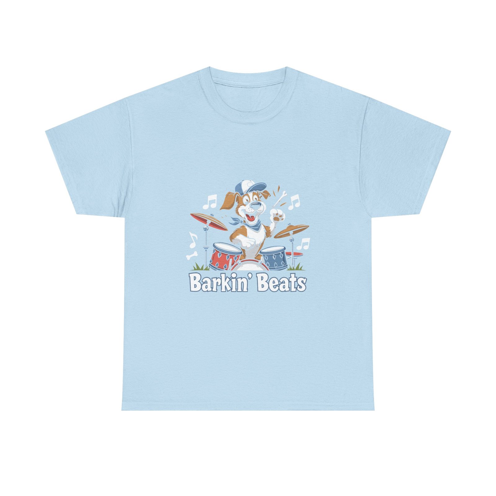 Barkin Beats Playful Drumming Dog Cartoon Design - T-shirt - Image 9