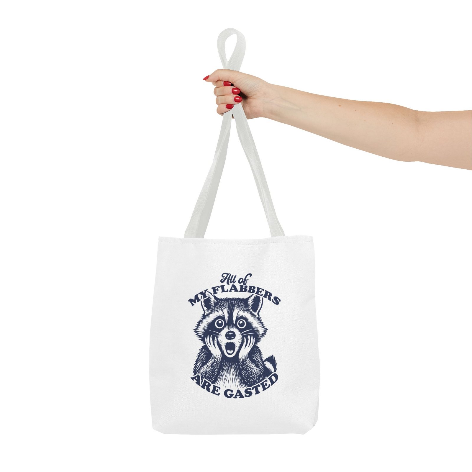 All of My Flabbers Are Gasted Funny Raccoon Illustration- Tote Bag - Image 4