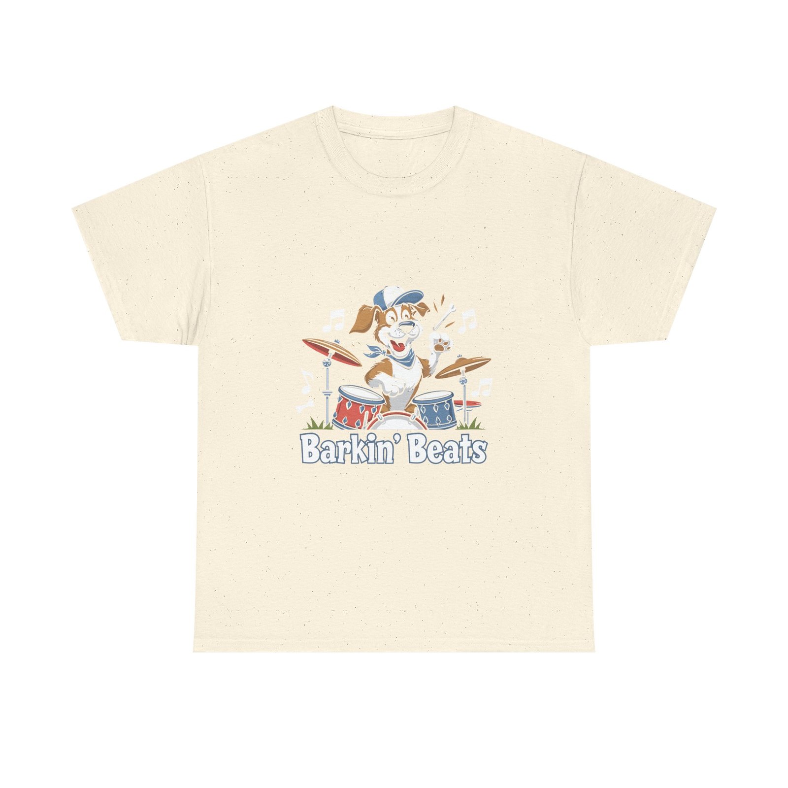 Barkin Beats Playful Drumming Dog Cartoon Design - T-shirt - Image 5