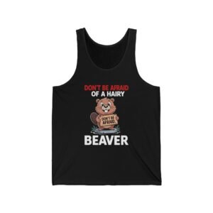 Cartoon Beaver Holding Funny Sign Illustration - Tank Top