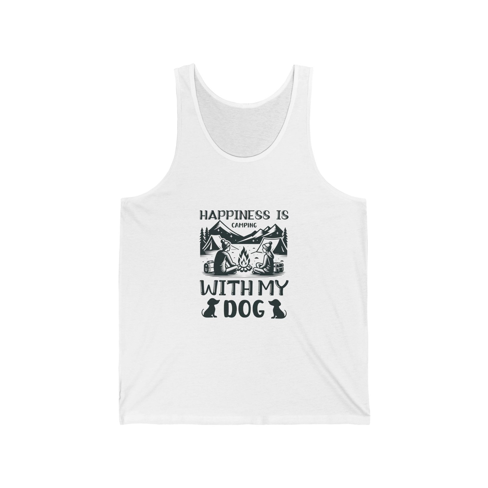 Green Dog Silhouette Graphic with Bold and Clean Lines - Tank Top