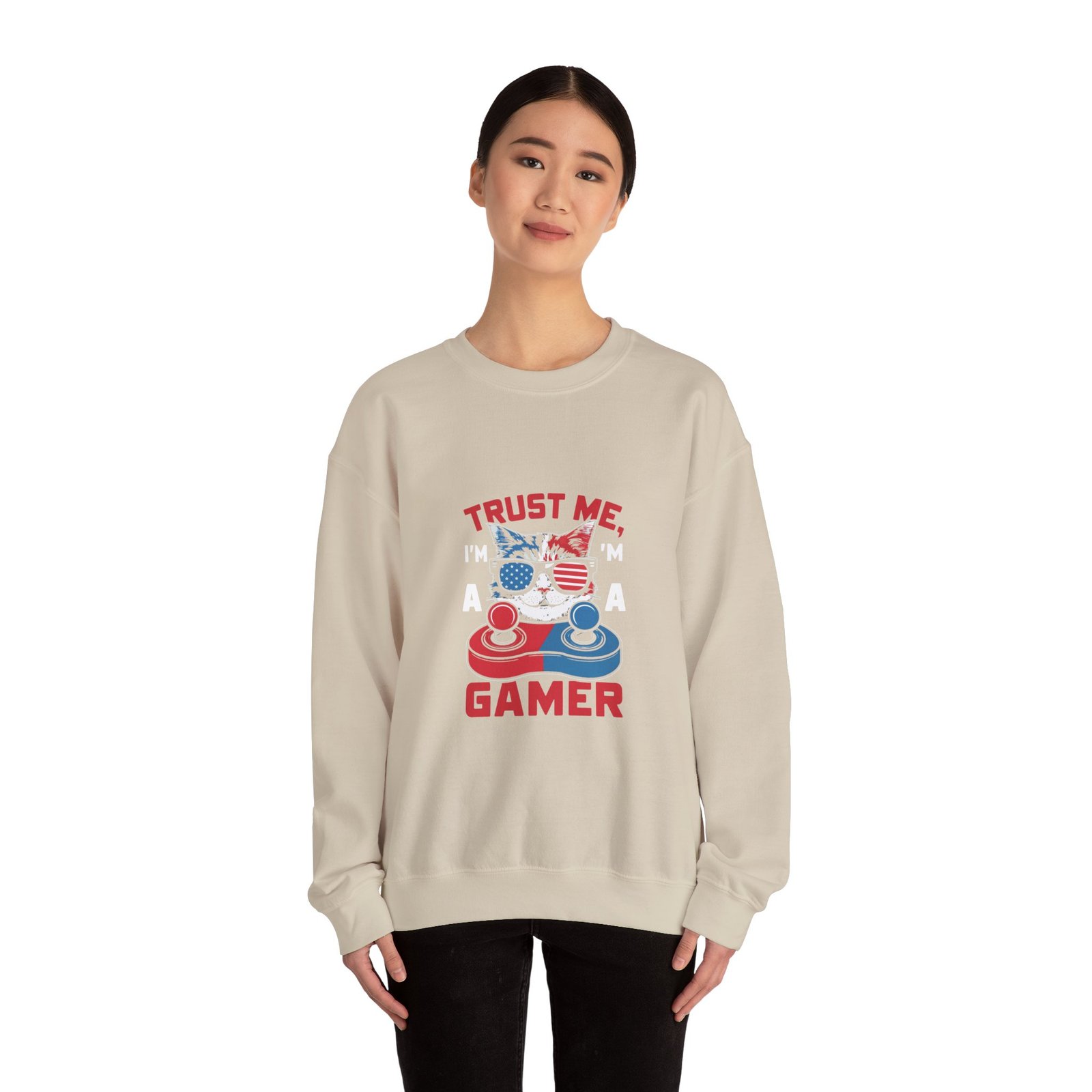 Trust Me Gamer Cat Funny Gaming Illustration - Sweatshirt - Image 8