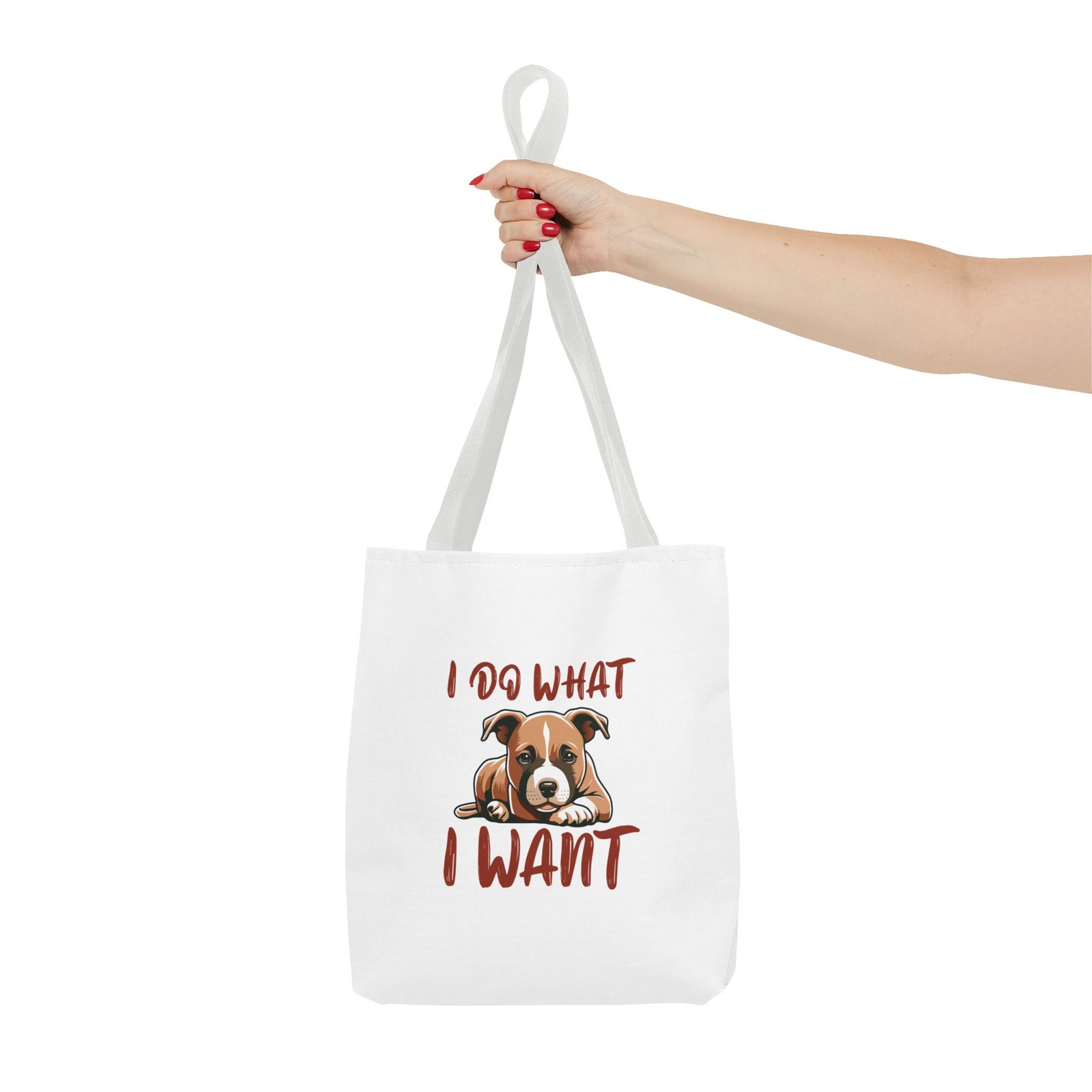 Cute Defiant Puppy with I Do What I Want Quote - Tote Bag - Image 4