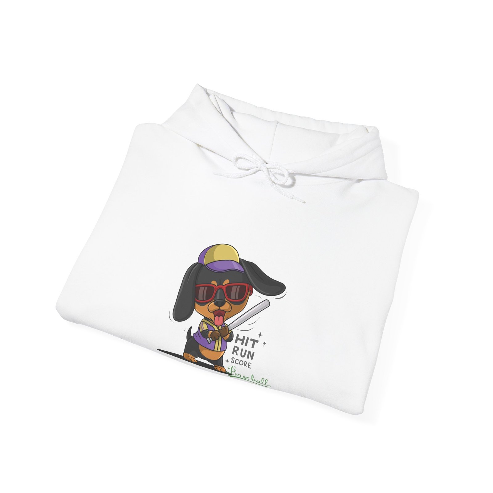 Playful Baseball Dog Hit and Run Graphic - Hoodie - Image 4
