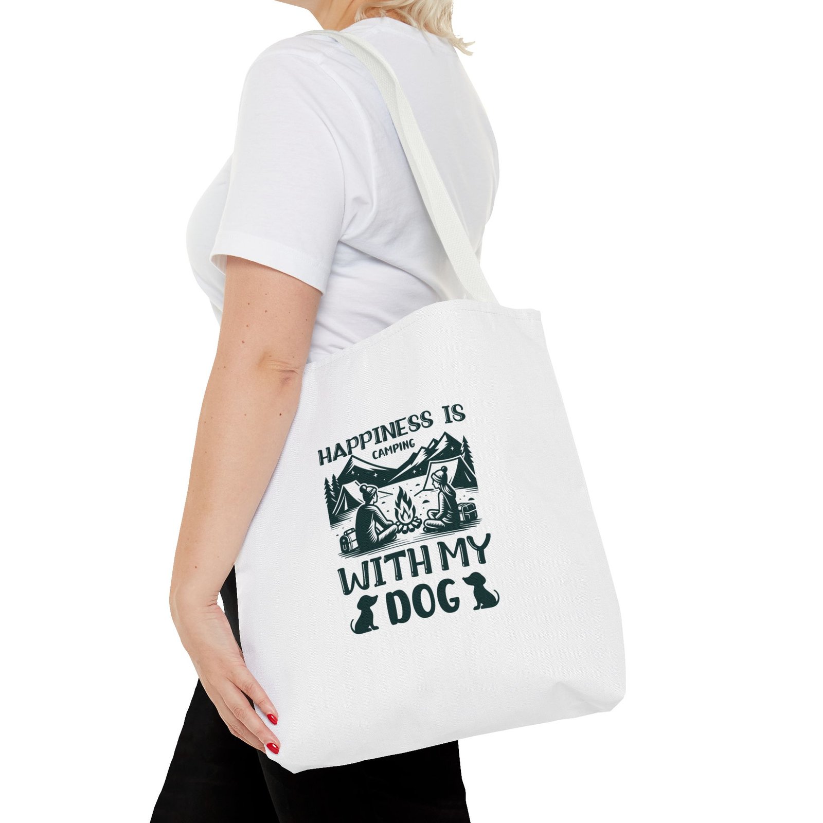 Green Dog Silhouette Graphic with Bold and Clean Lines - Tote Bag - Image 8
