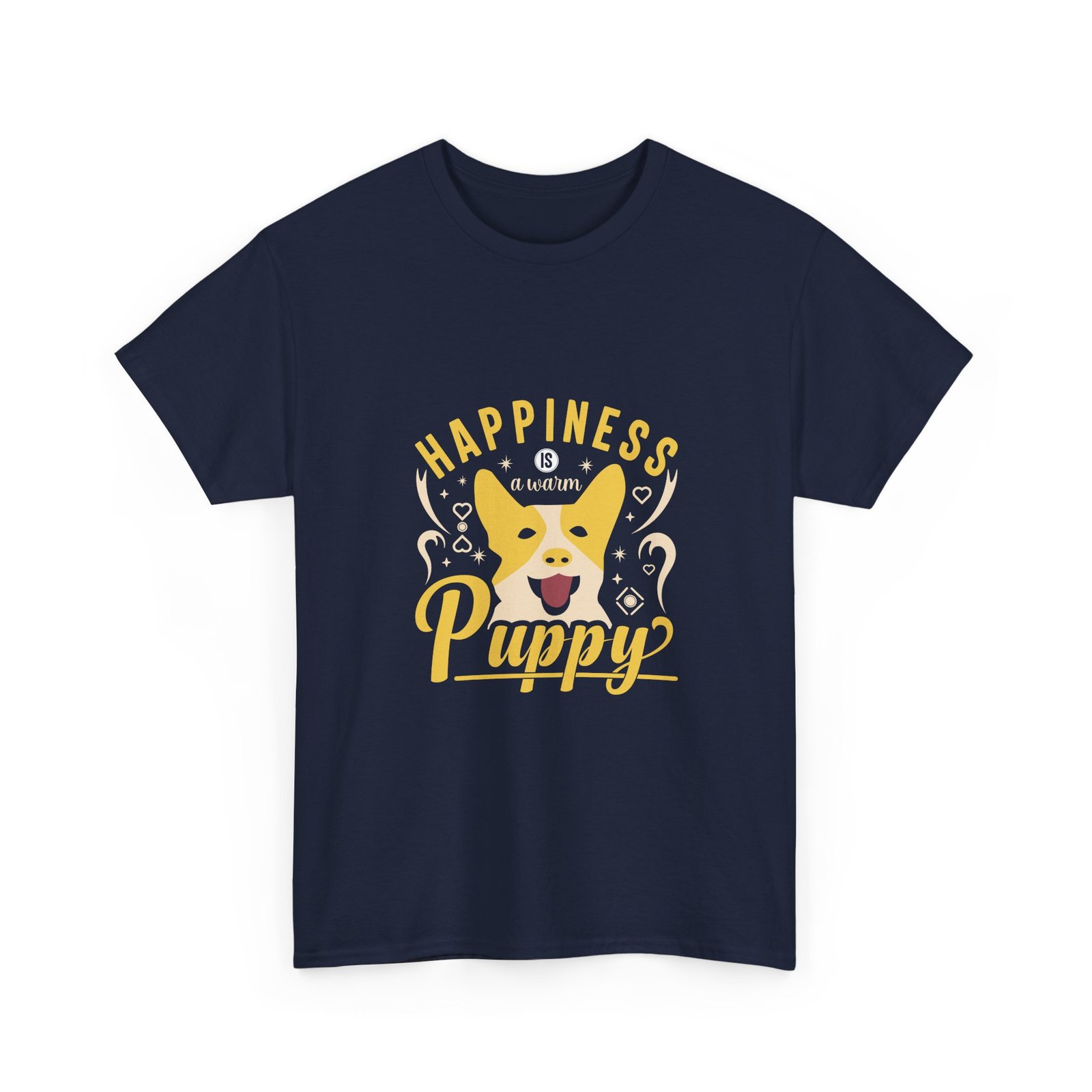 Happiness Is A Puppy Cute Illustrated Paw Print Design - T-shirt - Image 11