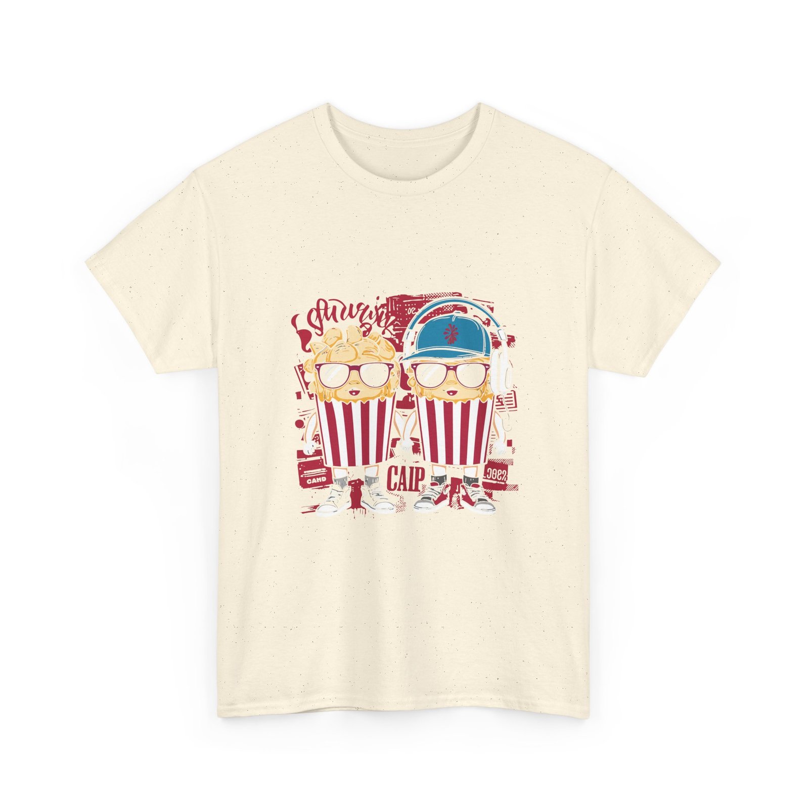 Popcorn Movie Night Cats Cozy Cinema Illustration - T-shirt - Image 7