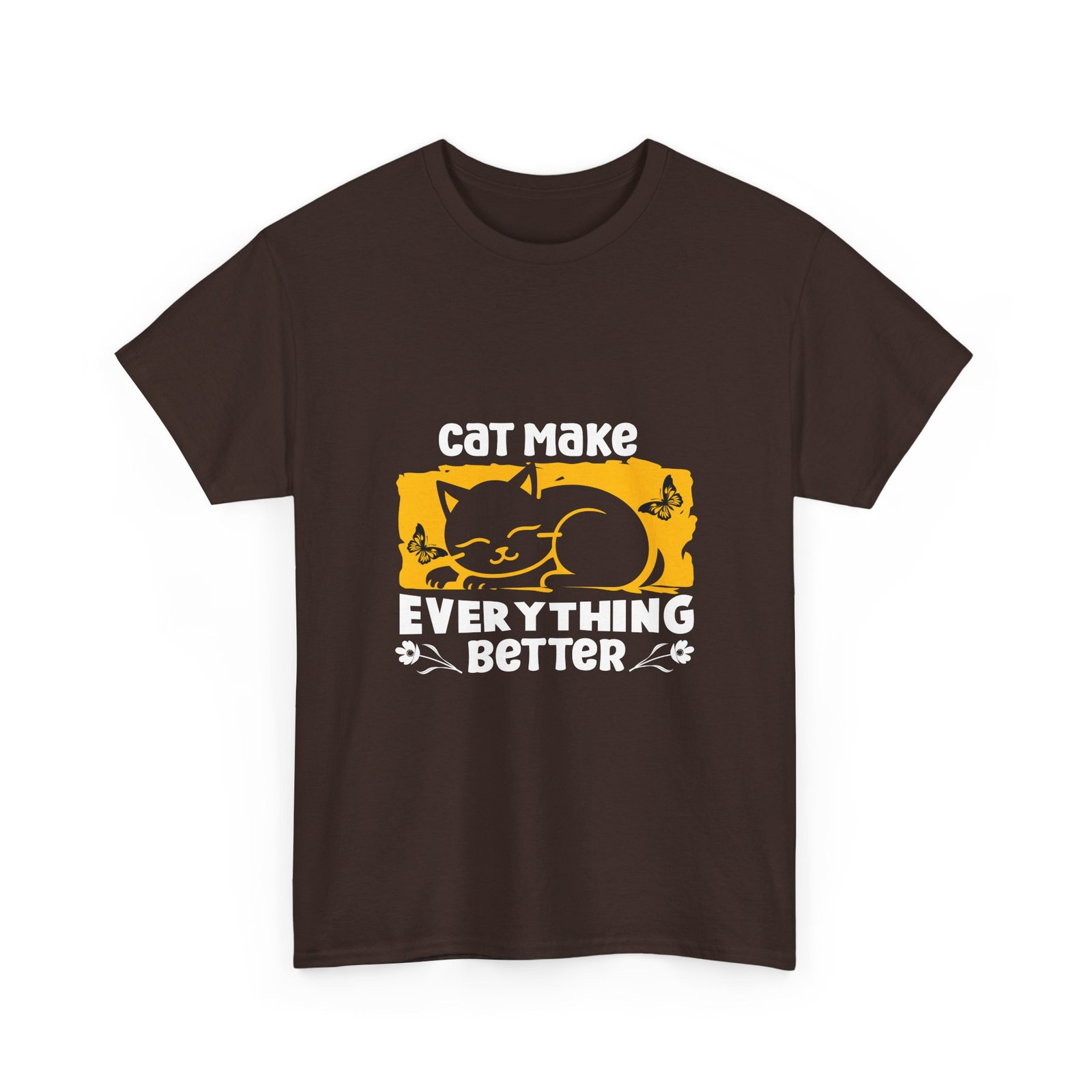 Cute Cat Illustration with Heartwarming "Make Everything Better" Quote - T-shirt - Image 3