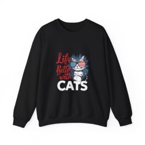 Life Is Better With Cats Retro Vintage Style Design - Sweatshirt